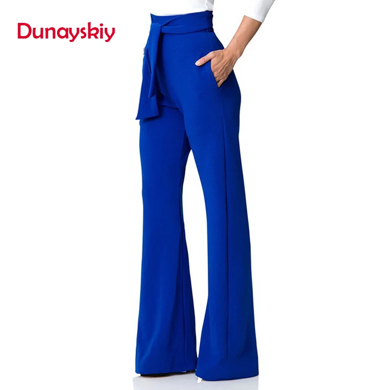 Buy Dunayskiy Women New 6 Colors Solid High Waist Long Pants Loose Formal