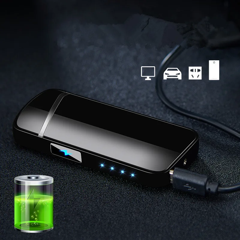 Плазменная USB зажигалка с двойной дугой Индукционная Зажигалка для сигарет