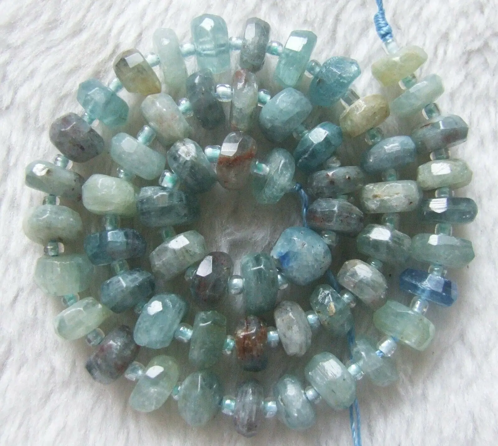 

5x10mm Natural Blue Kyanite Faceted Rondelle Loose Beads 15.5Inch
