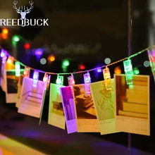 Светодиодная Праздничная карта фото клип струнная лампа 10 светодиодов 20 светодиодов RGB теплая белая Гирлянда батарея кристалл Праздничная вечеринка Свадьба украшения