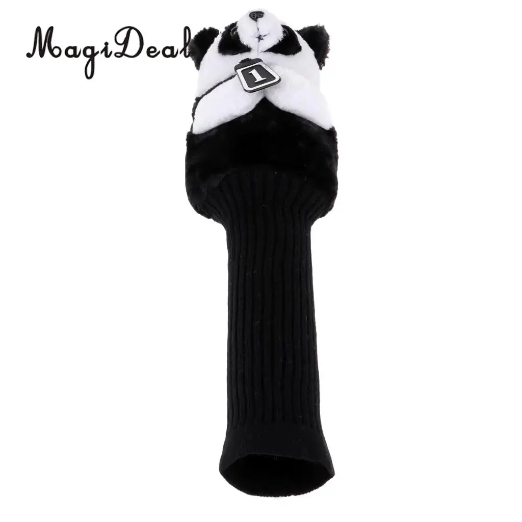 MagiDeal 2Pcs/Set Animal Sports Golf Driver Wood Head Cover - Dog + Panda Headcover Accessories