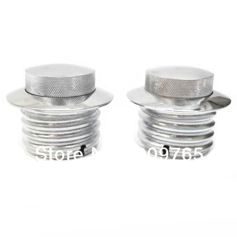 Pair Chrome Gas Fuel Tank Flush Popup Cap For Harley Dyna Softail