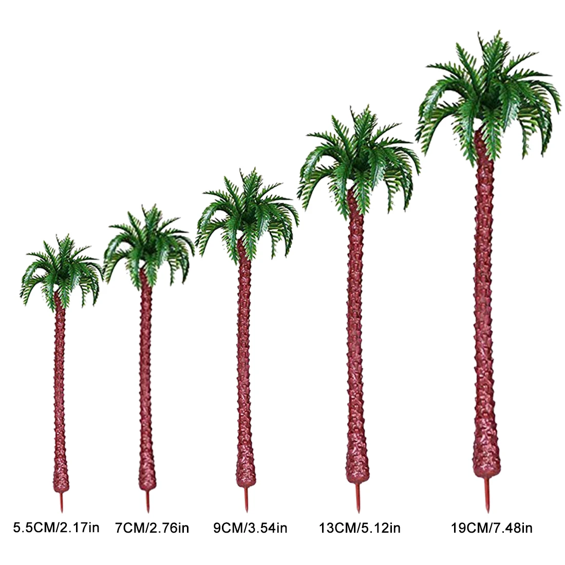 

5.5/7/9/13/19cm Plastic Coconut Palm Tree Train Railroad Architecture Diorama Tree Model Building Kit