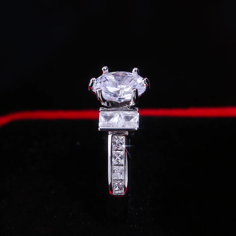 Huitan классические необычные свадебные кольца для женщин с тройным кубическим цирконием камень микро проложили блестящие женские кольца на палец