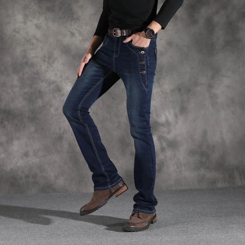 ICPANS Boot Cut, расклешенные джинсы для мужчин, Ретро стиль, стрейчевые, Классический крой, джинсы для мужчин, на каждый день, s BootCut, джинсы для мужчин, брюки,, модные, синие