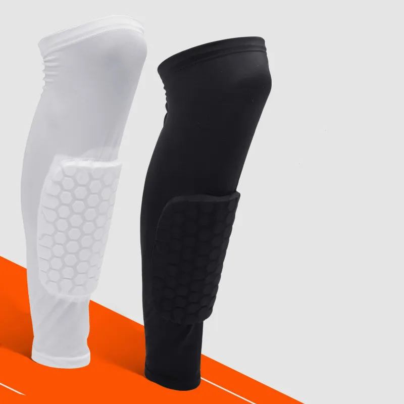 

Football Shin Guards Protector Soccer Honeycomb Anti-crash Leg Calf Pads Compression Sleeves Cycling Running Shinguards