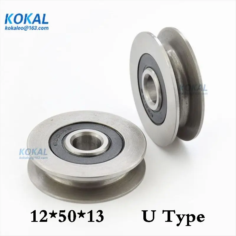 

[U1250-13]1PCS high loading U groove guide rail wheel roller machine tool sliding pulley bearing U1250 12*50*13mm