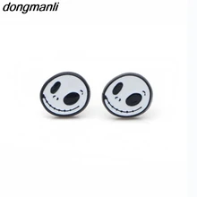 P1258 Dongmanli Эмаль мультфильм Кошмар до Рождества серьги мультфильм для женщин, девочек, детей дети прекрасные подарки серьги