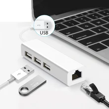 USB Ethernet с 3 Порты и разъёмы USB концентратор 2,0 RJ45 Соединительная плата локальной компьютерной сети USB к Ethernet адаптеру для Mac iOS Android ПК RTL8152 USB 2,0 концентратор