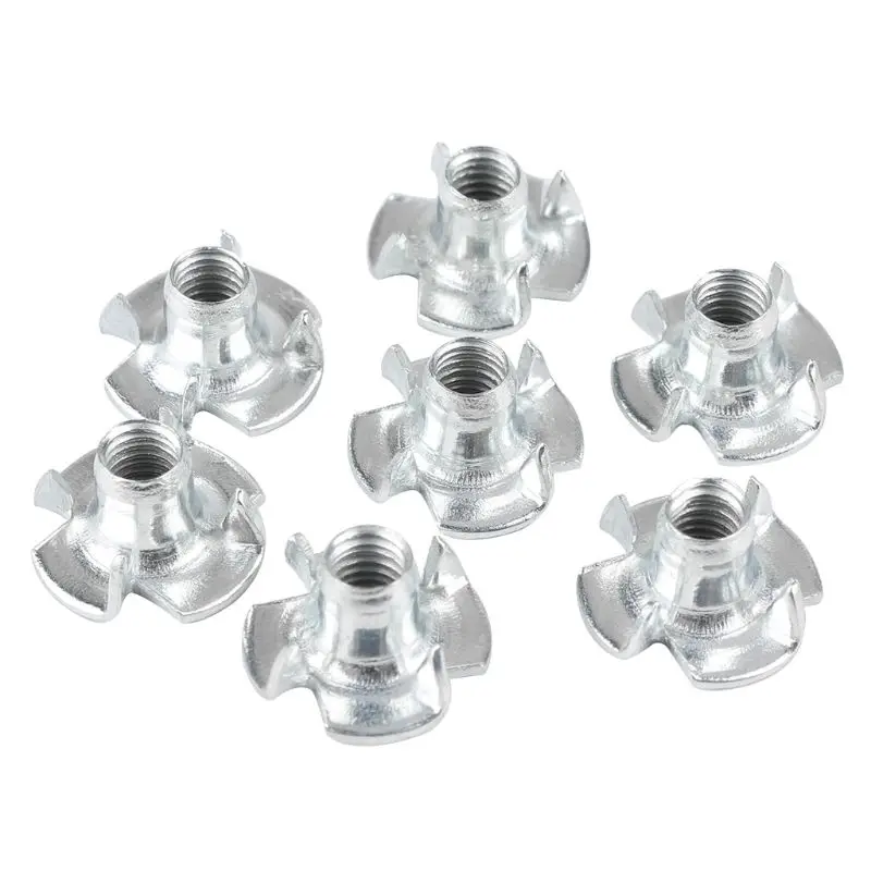 

20PCS M4/M5/M6/M8 Silver Four Claw Wood Inlaid Nuts Speaker Nut Blind Pronged T-nut for 3D Printer Parts Accessories