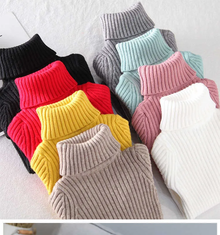 Детский свитер для девочек; Осень-зима г.; одежда для больших девочек; свитер для девочек с высоким воротником; Толстый вязаный пуловер; От 3 до 13 лет; BC346