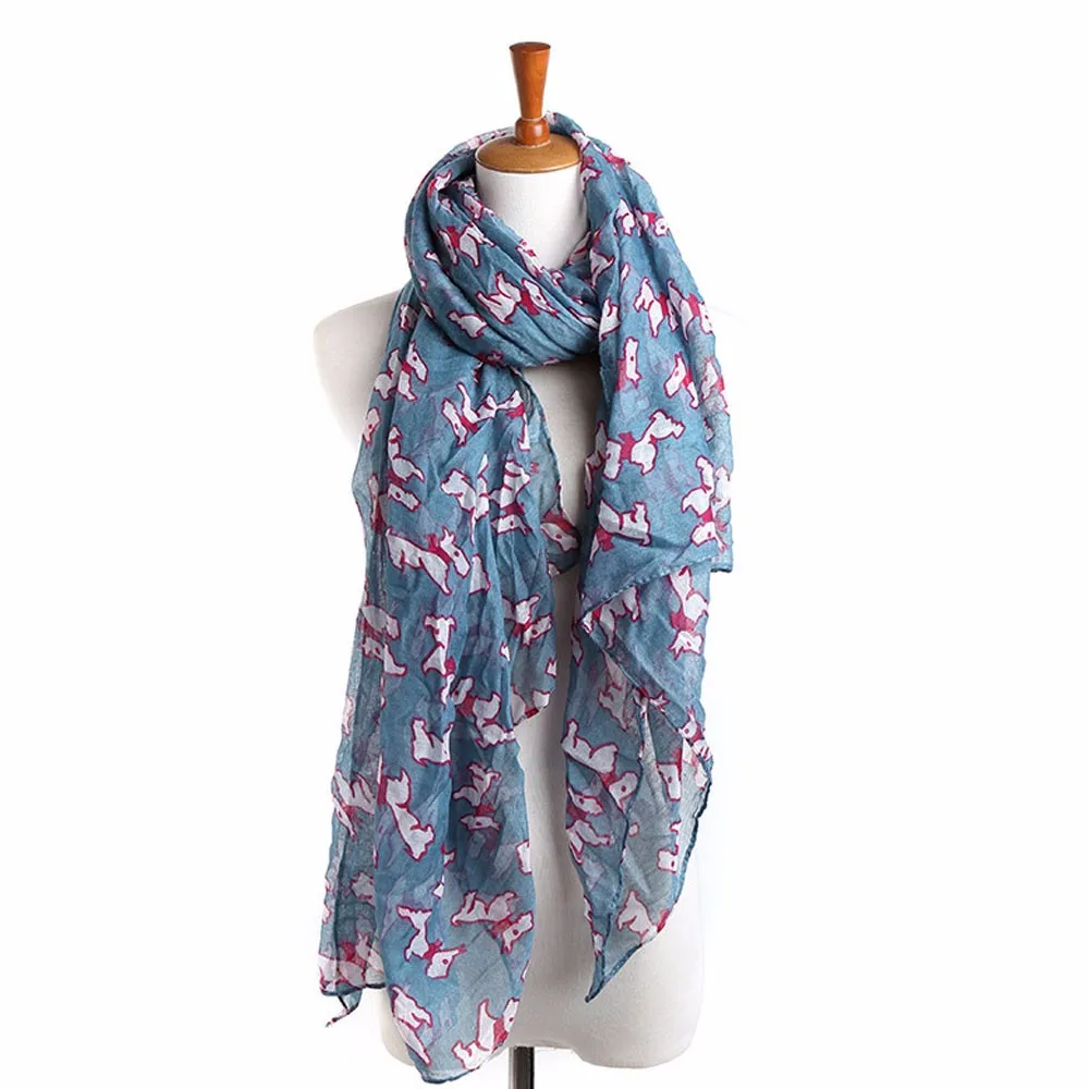 

Women Ladies Scraves Puppy Printed Long Female Scarf Warm Fashion Wrap Shawl in Five Colour HIgh Quality
