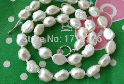 

Free shipping >>@ > 17inch Relist White Baroque Freshwater Pearl Necklace