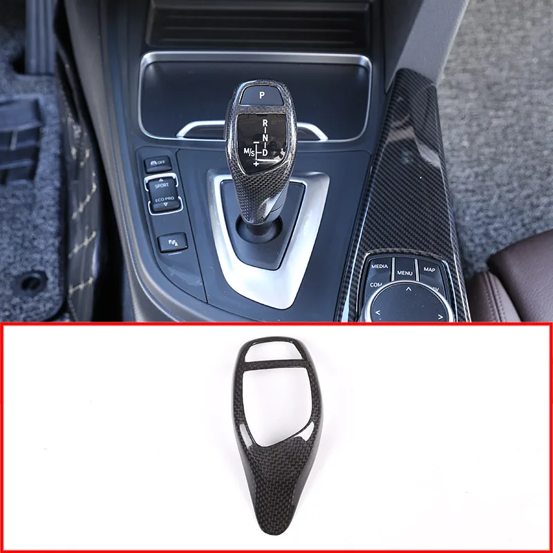 

Real Carbon Fiber Car Gear Shift Panel Frame Gear Knob Cover Head Trim For BMW F20 F30 F31 F34 X5 F15 X6 F16 X3 F25 X4 F26 F10
