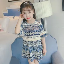 2018 nuevo primavera Otoño/Invierno/verano niñas niños Vintage floral patter vestido cómodo lindo bebé ropa niños