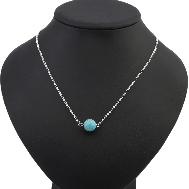 

Hot accessories in Europe and America tassel turquoises Green Stone Pendant necklaces and delicate For women necklace jewelry