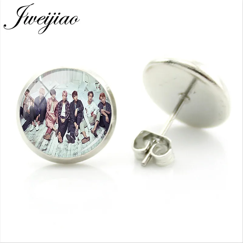 Good Value Jweijiao Trendy K Pop Bts Band Stud Earrings Al Photo Jweijiao Trendy K Pop Bts Band Stud Earrings Al Photo Card Photocard Customized Gl