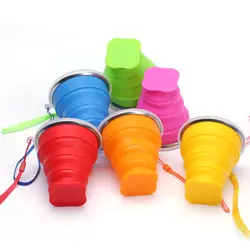Складные чашки Портативные силиконовые выдвижные складные бутылка для походов пластиковые чашки для пудинга