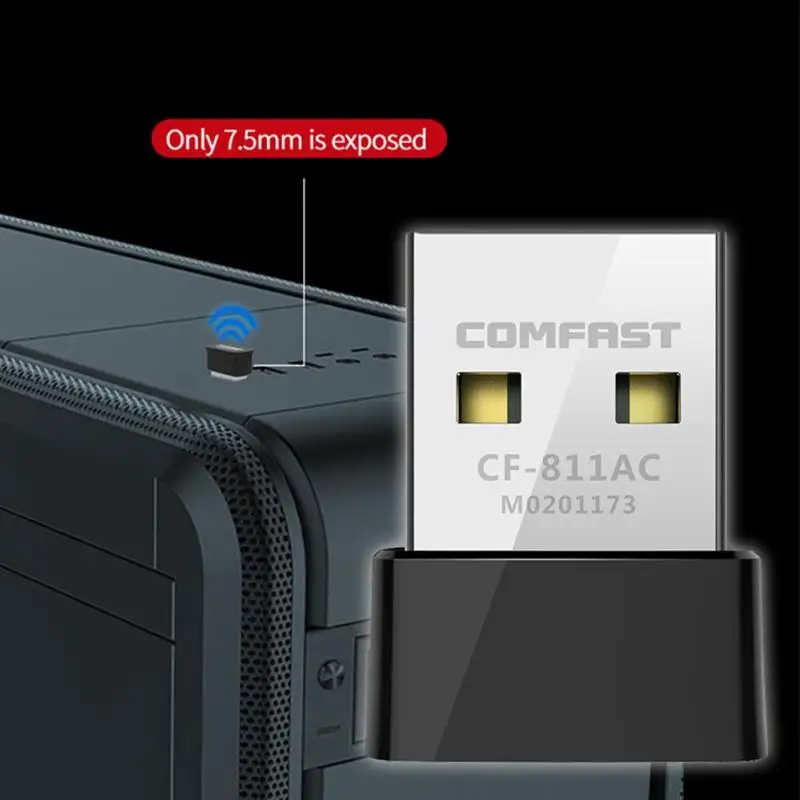 Comfast CF-811AC 650 Мбит/с беспроводной USB Wi-Fi адаптер для ресивера 2,4 + 5 ГГц USB Wifi 802.11n/g/b/ac сетевая карта для ПК Wi-Fi ключ