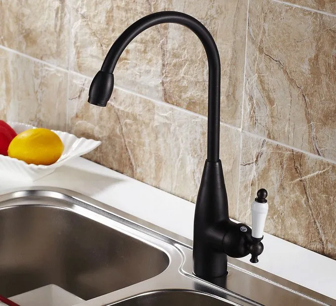 Rotatable One Hole/Handle Oil Rubbed Black Bronze Kitchen Sink & Bathroom Faucet Basin Mixer Tap asf104