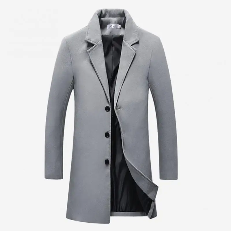 Плюс размеры утепленная одежда зимние для мужчин куртки одноцветное цвет средней длины мужской пальто утолщаются Slim Fit пальт