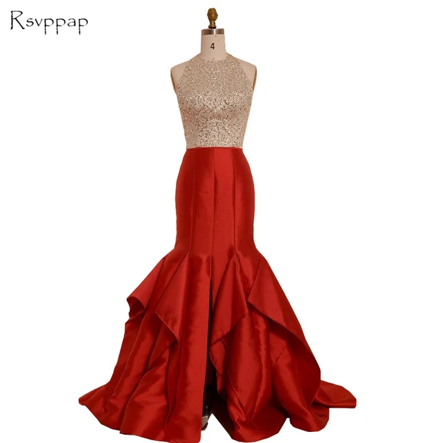 red halter top dress