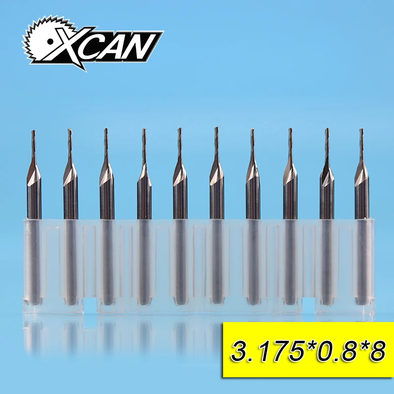 

XCAN 10 Pieces Diameter 0.8mm Mini Tungsten Steel Spiral Ball Nose Micro End Mills Carbide Milling Cutter