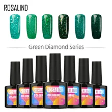 ROSALIND гель 1 S черная бутылка 10 мл зеленый бриллиантовый Гель-лак с блестками лак для ногтей УФ и светодиодный замачиваемый стойкий гель лак для ногтей, маникюр