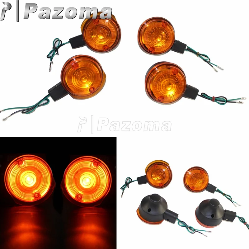 

Pazoma New 1 Set Motorcycle Front and Rear 12V Turn Signal Indicators Lamps Amber Light for Simson S50 S51 S70