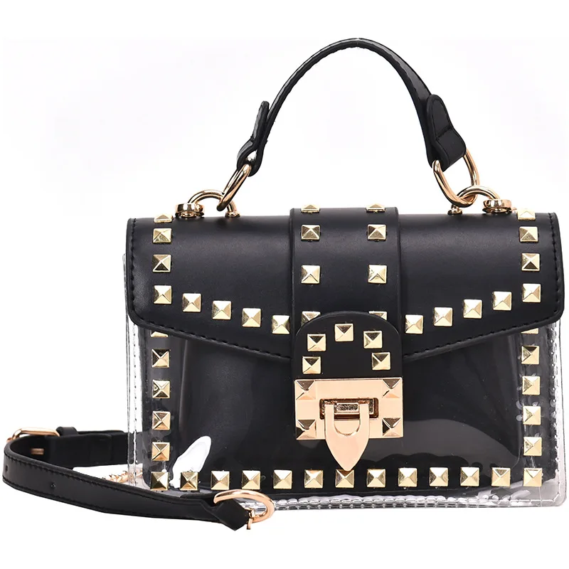 

2019 Design Luxury Brand Women Transparent Bag Clear Jelly Small Totes Messenger Bags Female Crossbody Shoulder Bags