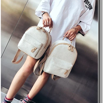 

Fashion Women Mini Backpack Canvas College Shoulder Satchel School Rucksack Ladies Girls Casual Travel Bag mochilas mujer LSH554