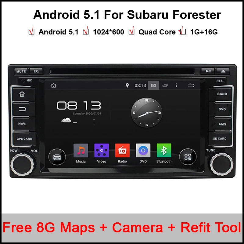

2 Din Quad Core Android 5.1 Auto PC Android 5.1.1 Car DVD Player For Subaru Forester Impreza 2008-2011 Stereo Radio free 8g maps