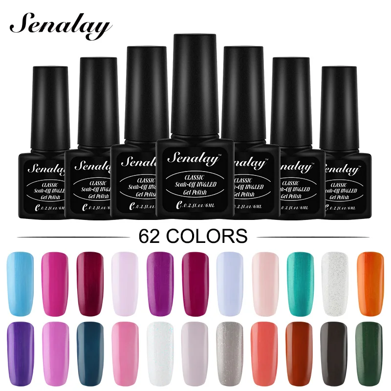

SENALAY UV Gel Nail Polish Set For Manicure Base Top Coat Gel Varnishes Nail Art Lamp Lacquers Semi Permanent Nail Polish Primer
