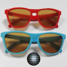 2 шт конечные жесткие пластиковые фейерверки рейвы дифракционные очки, 3D Raves Prism EDM радужные очки с 13500 линиями желтая линза