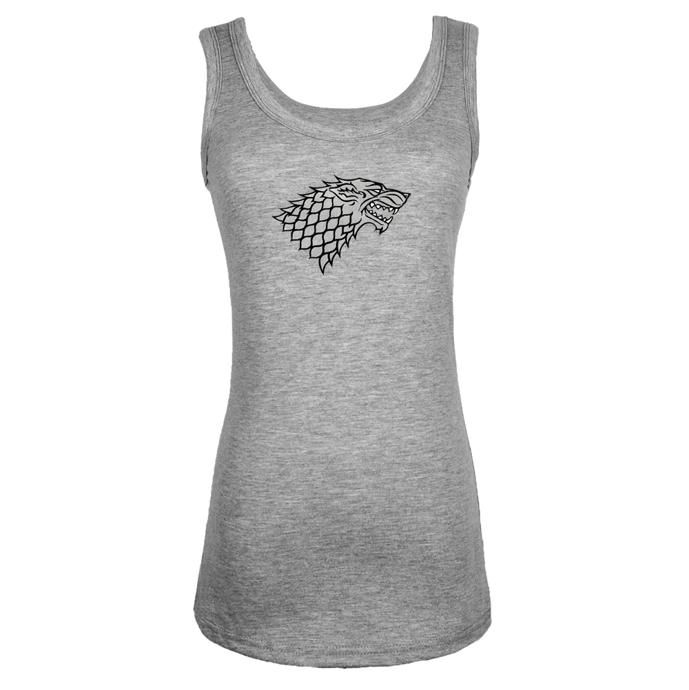 Панк Игра престолов House STARK Direwolf Graphic Tank Top Фитнес бретели Лето Для женщин Топы корректирующие пляжный отдых футболка без рукавов
