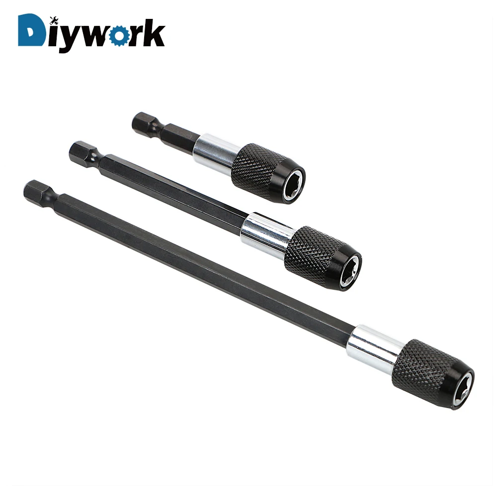 

DIYWORK Bit Head Rod 6.35mm Hex Shank Quick Release Self-locking Post with Magnetic Long Screwdriver Bit Extension Rod