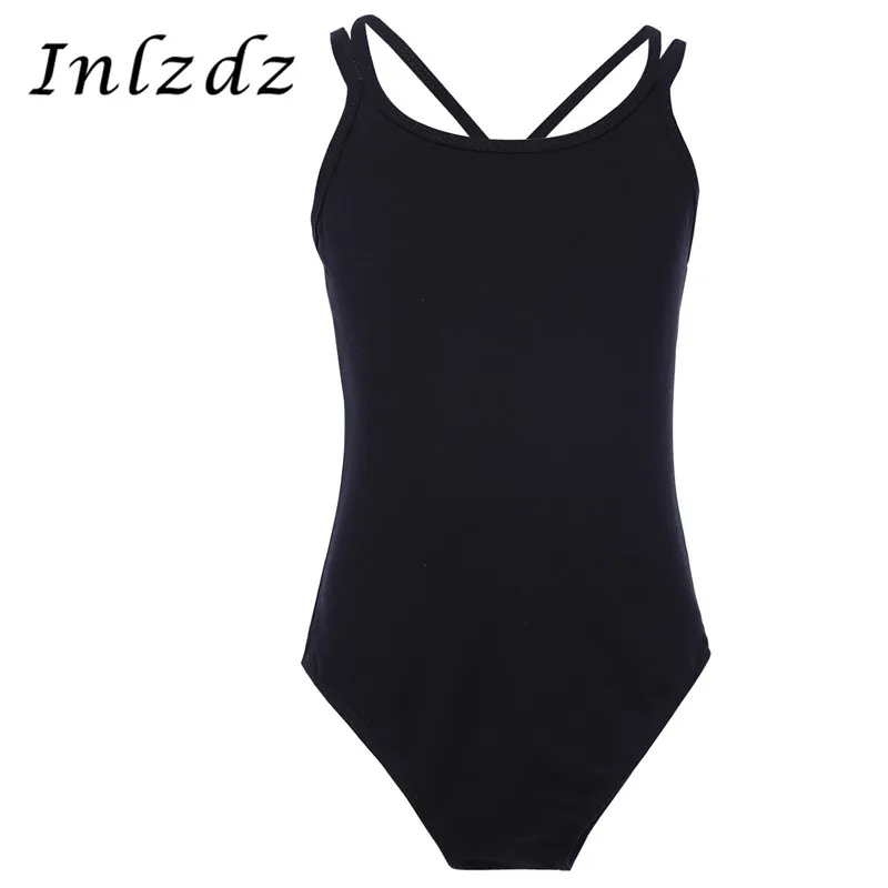inlzdz Womens Camisole V-Neck Criss Cross Back Gymnastics Ballet Dance Leotard Bodysuit Dancewear