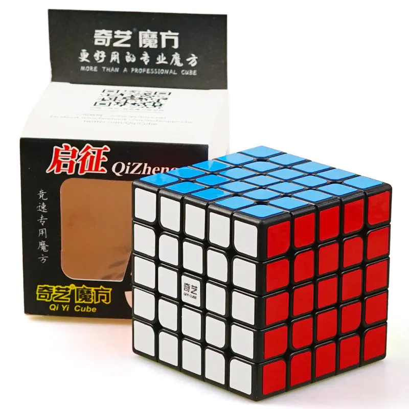 Qiyi Magic Cube 5x5x5 5x5 Профессиональный скоростной куб 62 мм наклейка/наклейка меньше белый/черный пазл красочные игрушки для детей и взрослых