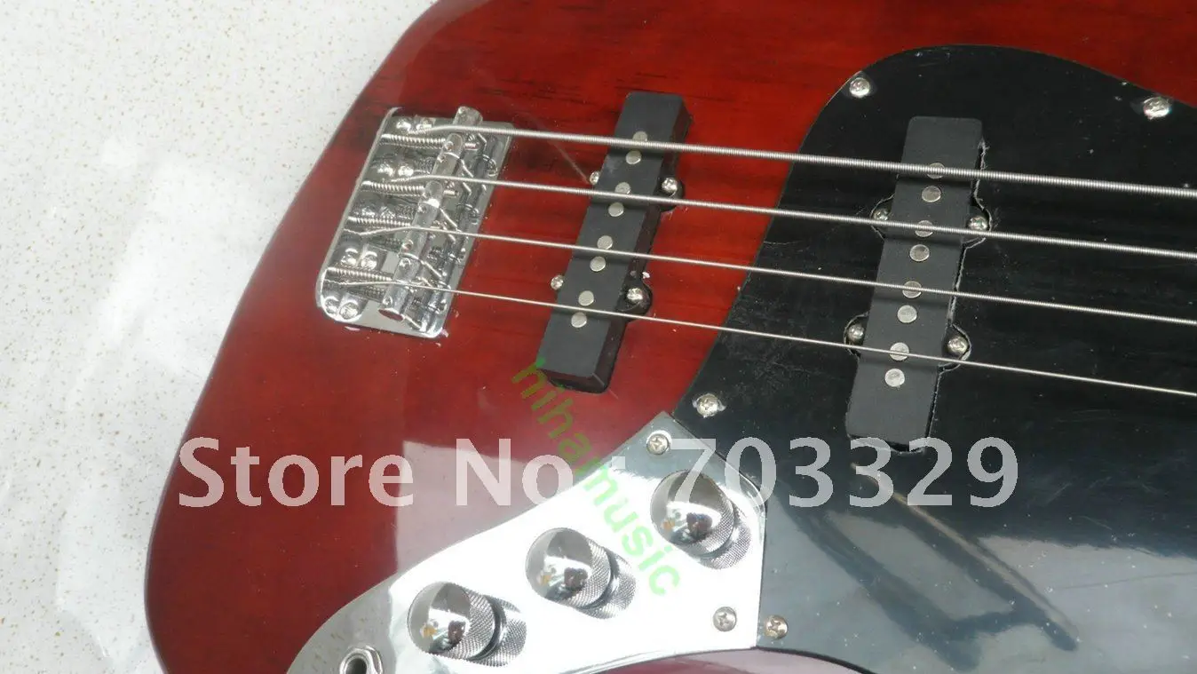Фирменная Новинка бас гитары 4 струны для электрической Басс коричневый цвет черный накладку серебро hardwares