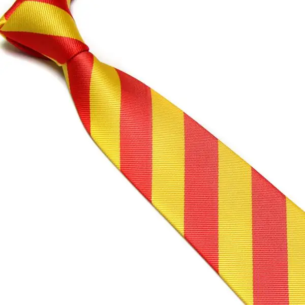 HOOYI мужские галстуки для студентов галстук в полоску для колледжа - Цвет: 21 red yellow