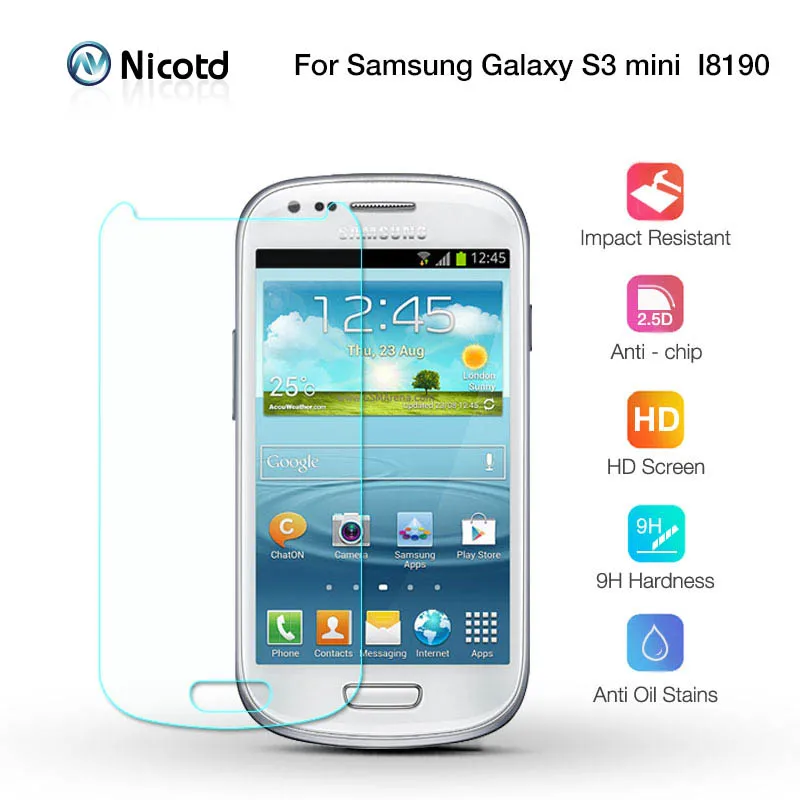 Nicotd 9H Transparent Tempered Glass For Samsung Galaxy S3 Mini Screen Protector protective film for Samsung I8190 S III s3 mini (1)