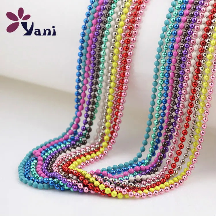 10PCS-LOT-Colorful-Ball-Chain-Necklace-Women-Long-Collar-Collares-Statement-Necklace-Floating-Locket-Chain-Necklace