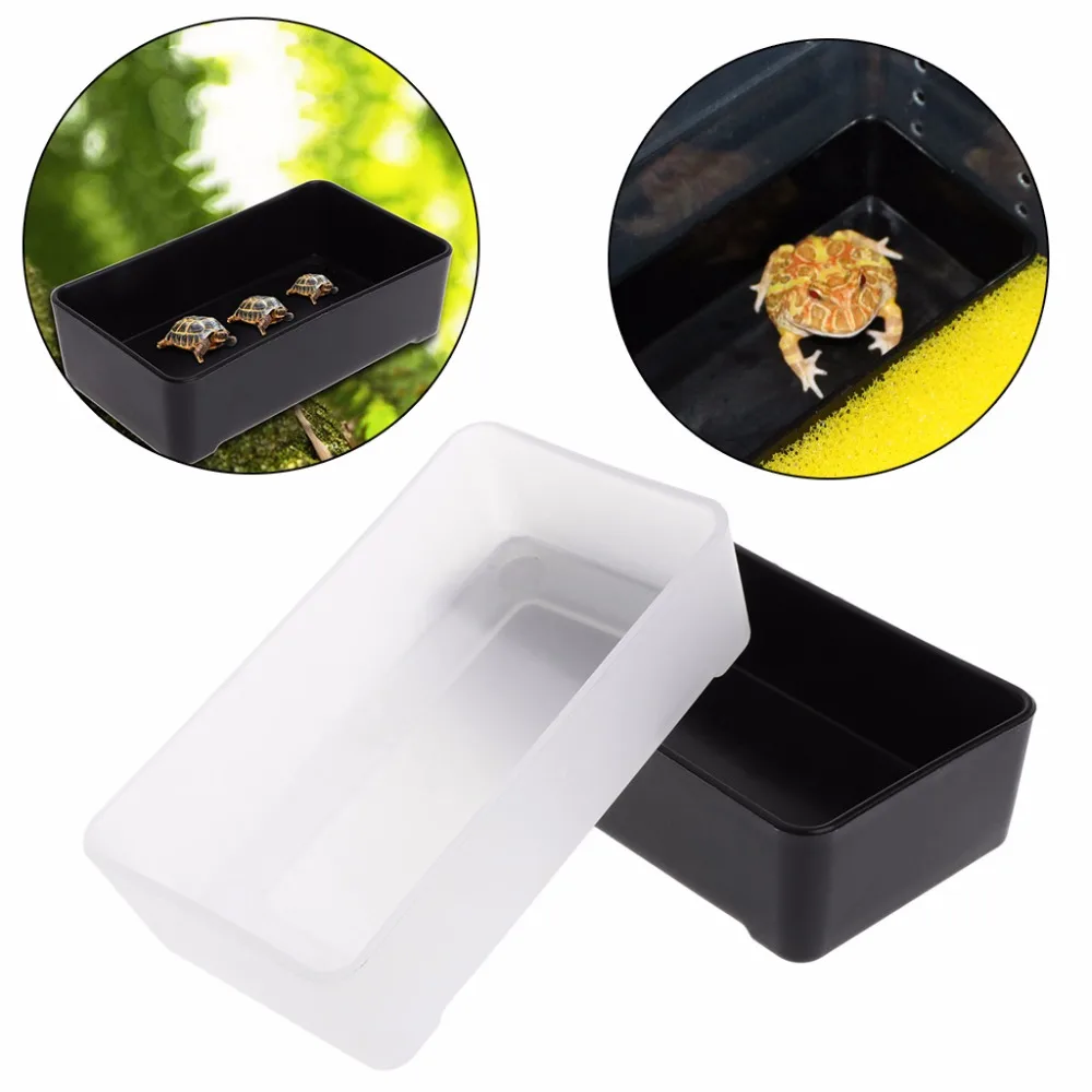 

1Pc Plastic Reptile Feeder Box Food Water Feeding Spider Basin Insect Turtle Breeding Bowl Reptiles Feeding Supplies C42