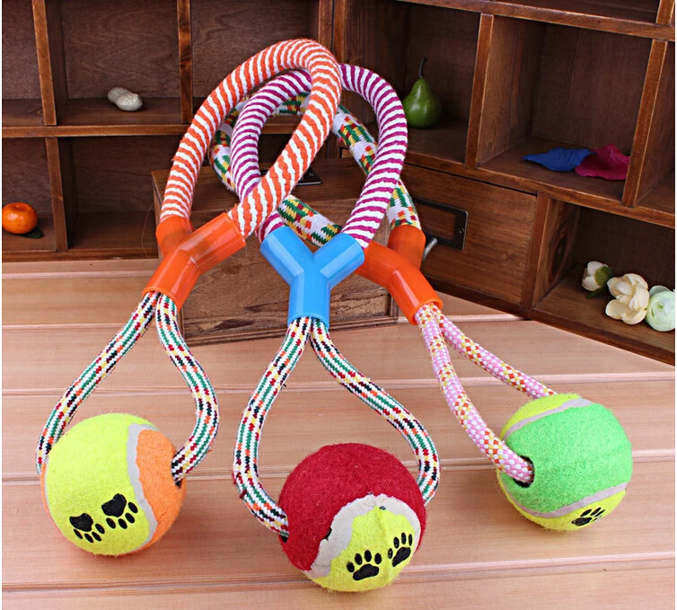 Pet dog training products dog cat play rope tennis ball toys Dogs