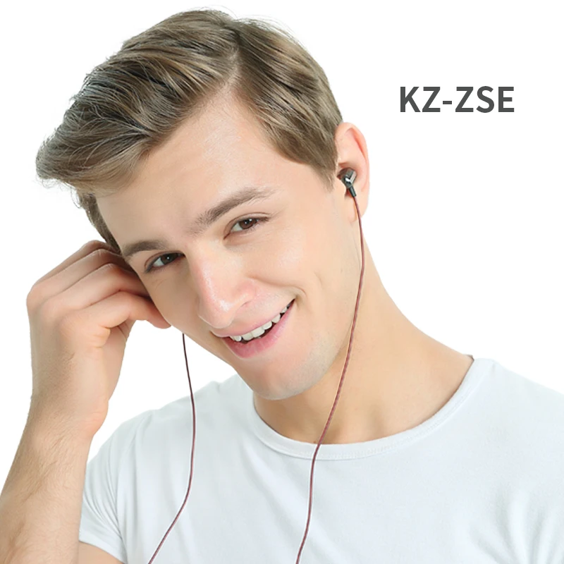 KZ ZSE HIFI Bass спортивные наушники-вкладыши Динамический драйвер шумоподавление Гарнитура наушники-капельки HIFI AS10 ZST ZS3E ed1 ED9 ZSN AS10 ZS10