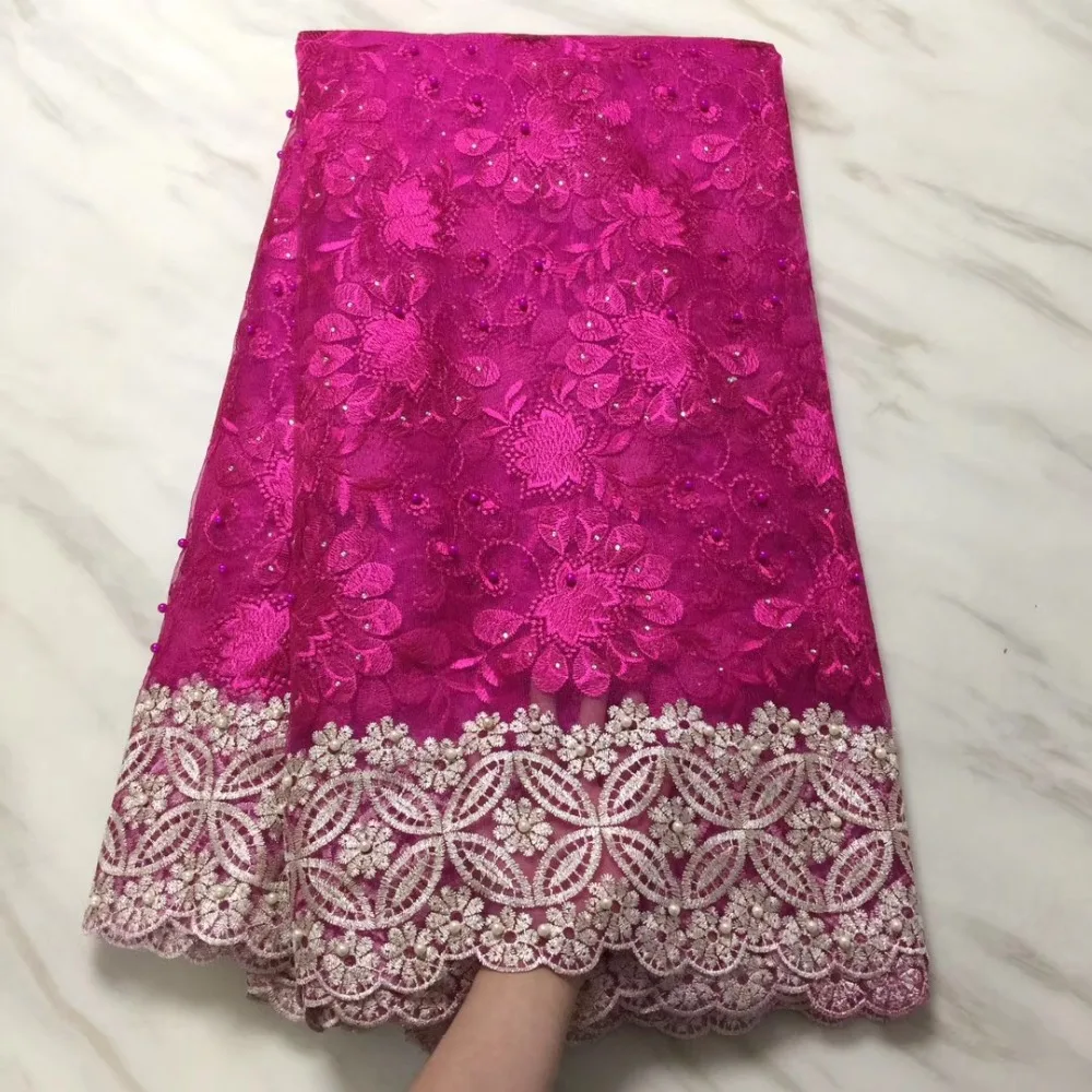 

African Swiss Lace Mesh Material 2018 Best Quality Nigerian Stones Lace Fabrics Hot Selling Party Net lace