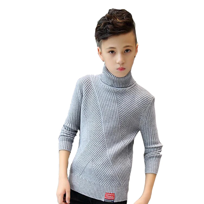 Boys Sweaters Cotton Turtleneck Sweaters For Boys School Uniforms 2018