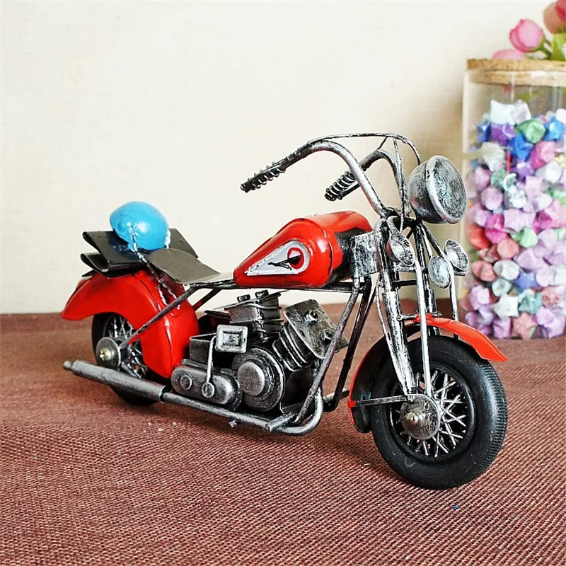 Metal Motorcycle Model Figurines Metal Crafts Decoration Ornaments