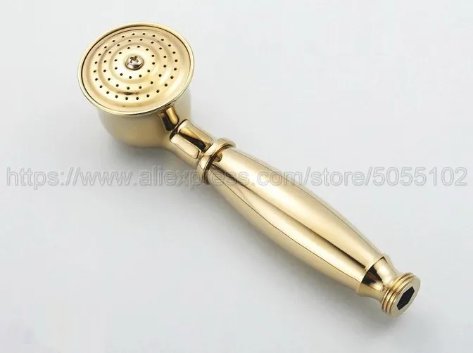 

Shower Heads Gold Brass Bathroom Hand Held Shower Sprayer Head With Luxury Telephone Style Rainfall Shower Faucet zhh013