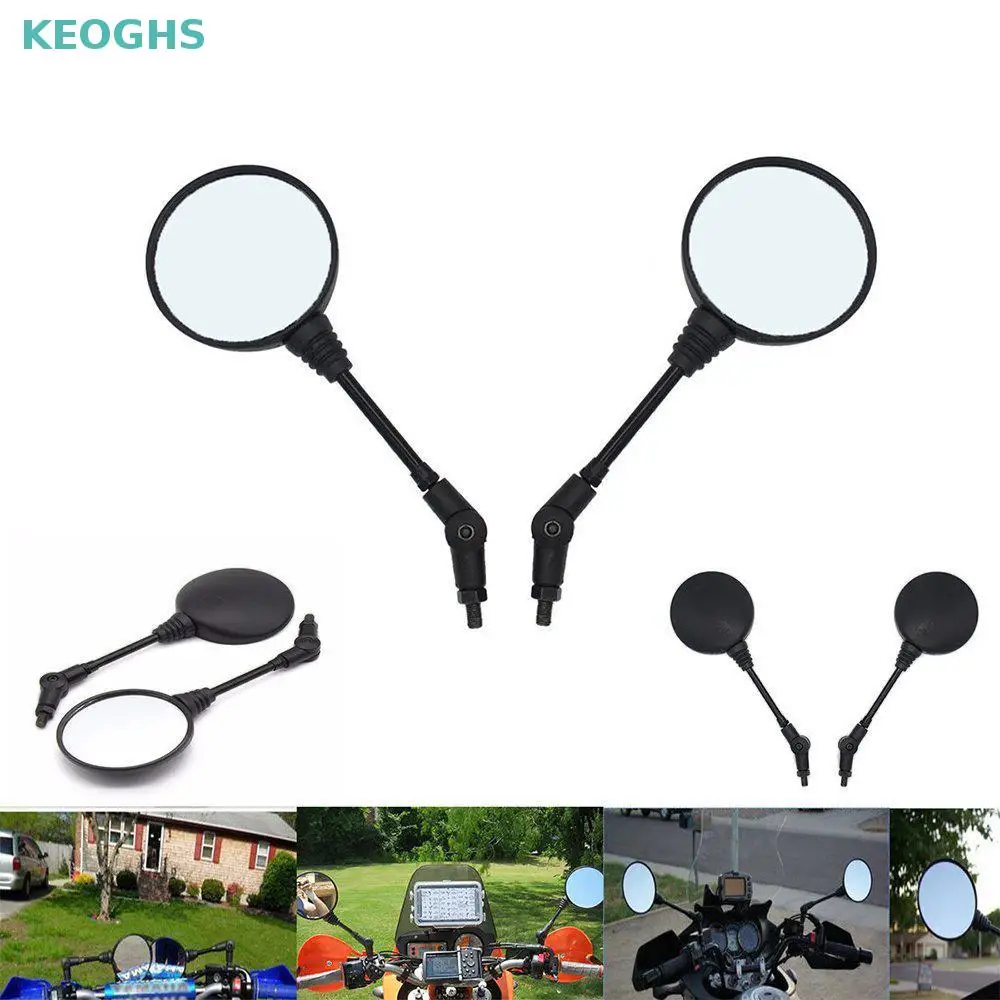 KEOGHS Custom 10mm Universal Motorcycle Mirror Folding Side Mirrors Motorbike Rearview Mirror
